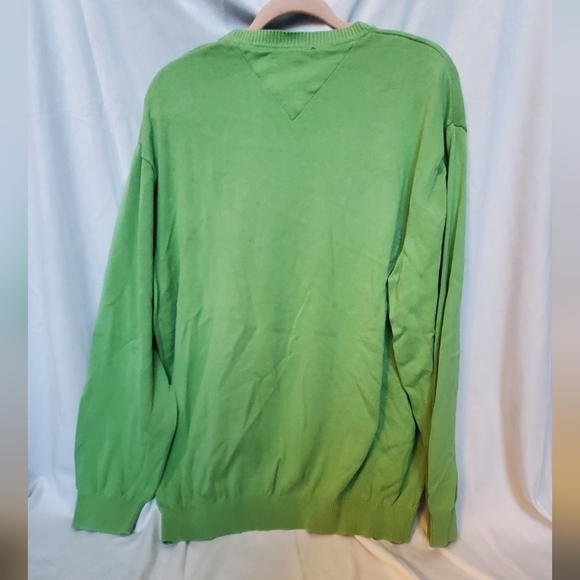 Tommy Hilfiger Green Long Sleeve V-Neck Shirt - Picture 2 of 6